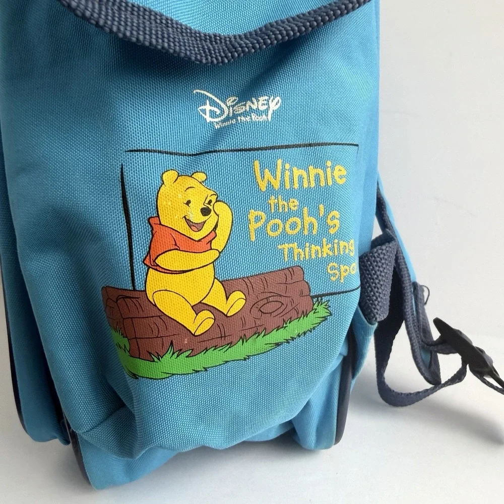 VTG 1990s Disney Pooh Backpack Kids Weekend Diaper Bag Thinking Spot Blue